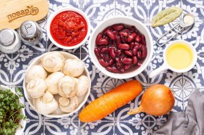 Фасоль с грибами